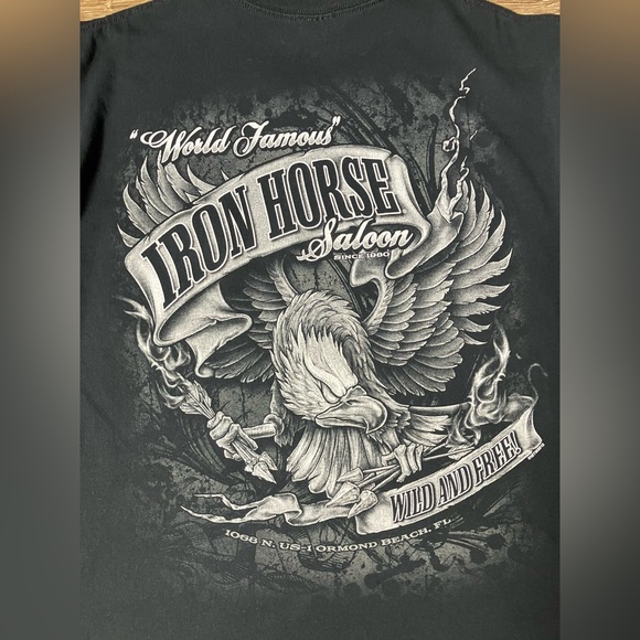 World famous Iron Horse Saloon Wild and free pocket t-shirt graphic print 2012 - Picture 6 of 14